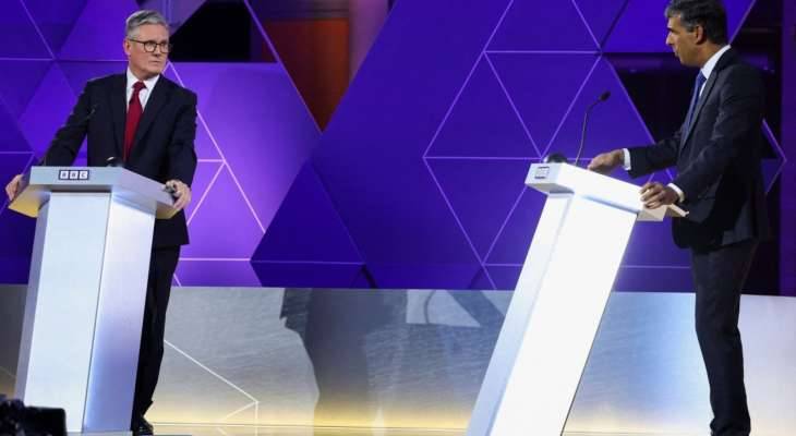 سوناك وستارمر تواجها في مناظرة تلفزيونية أخيرة قبل الانتخابات البريطانية