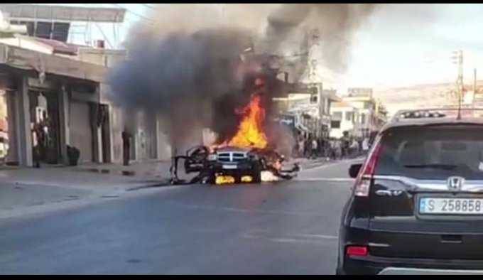 بالفيديو والصور - استهداف قيادي في الجماعة الاسلامية في البقاع.. وغارات جنوبا