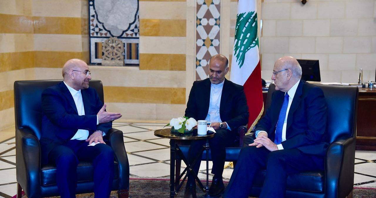 ميقاتي خلال لقاء قاليباف: أولويات الحكومة في هذه المرحلة هي العمل على وقف اطلاق النار