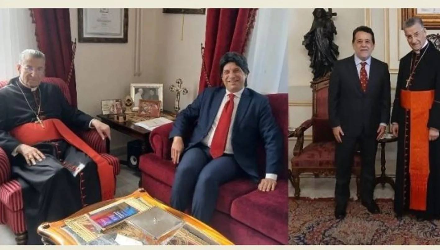 الراعي عرض مع برلماني ايطالي وسفير تشيلي الأوضاع العامة في لبنان