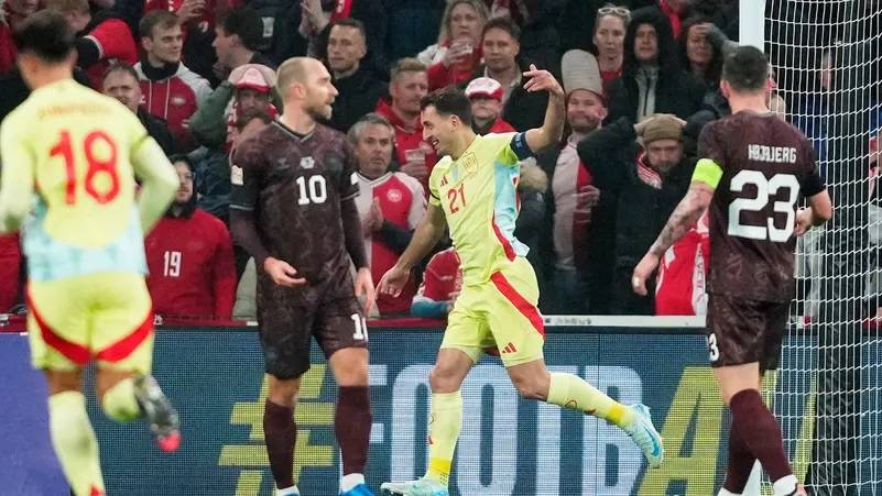 إسبانيا تهزم الدنمارك وتتأهل الى دور الثمانية بدوري أمم أوروبا