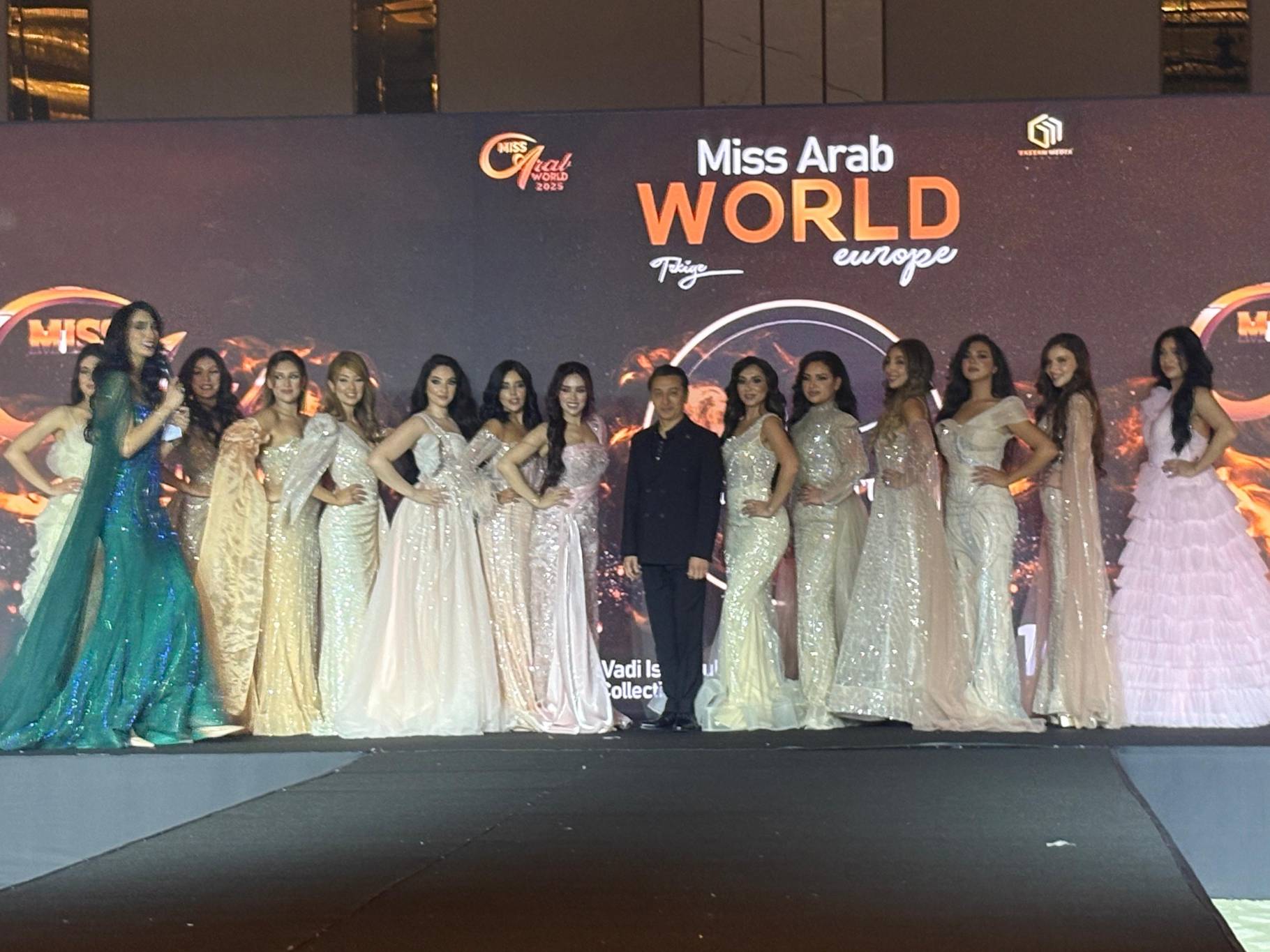 النجمة مي سليم تتألق من تصاميم المبدع ماهر غلاييني في حفل انتخاب Miss Arab world Europ