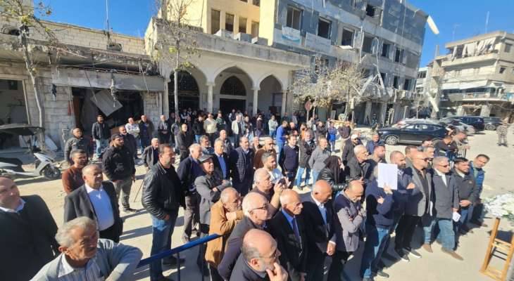 جمعية تجار محافظة النبطية نظمت وقفة احتجاجية للتسريع بدفع التعويضات