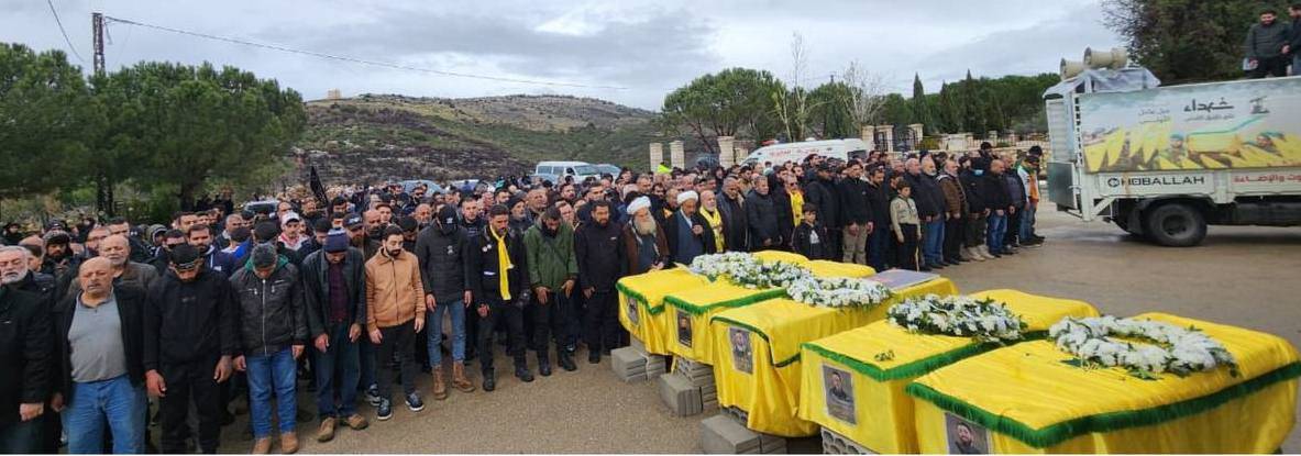 حزب الله شيّع كوكبة من الشهداء على طريق القدس في عدد من المناطق