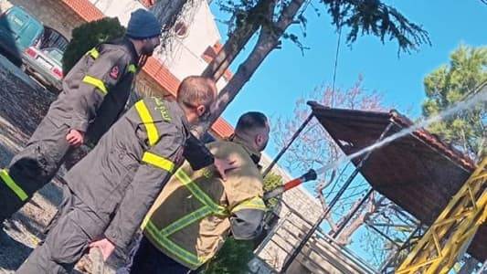 الدفاع المدني يخمد حريقاً في محمرش- البترون