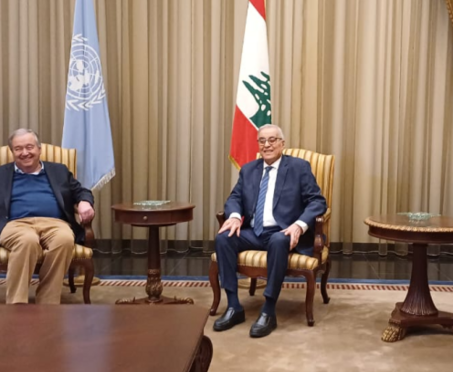غوتيريش في بيروت لتهنئة عون
والاطلاع على الأوضاع ولقاء المسؤولين