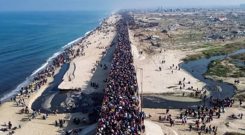الأمم المتحدة: أكثر من 545 ألف فلسطيني عبروا إلى شمال غزة خلال أسبوع