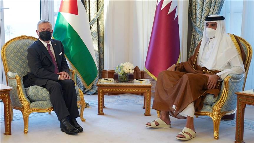 أمير قطر وملك الأردن يبحثان تطورات المنطقة
