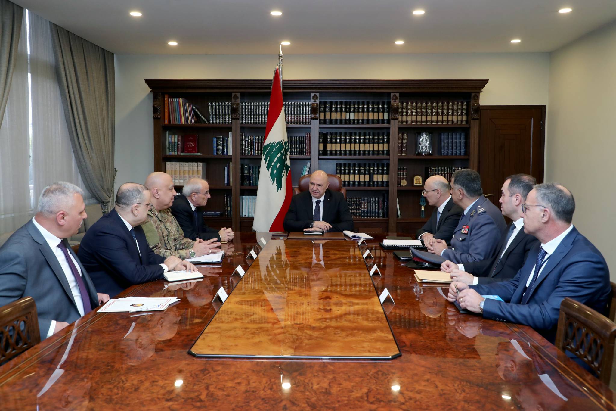 الرئيس عون ترأس اجتماعا امنيا لمواكبة التشييع