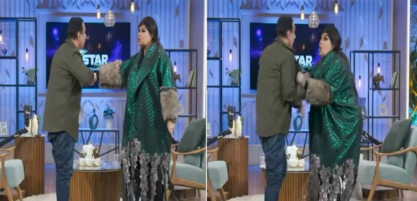 "استغفر الله العظيم".. فيفي عبده تنفعل على مذيع وتُهدده بالضرب