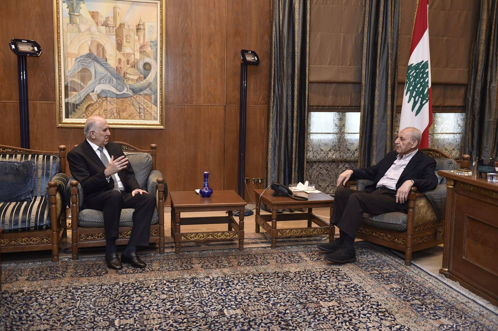 بري يستقبل السفير الجزائري ويعرض المستجدات مع فهمي