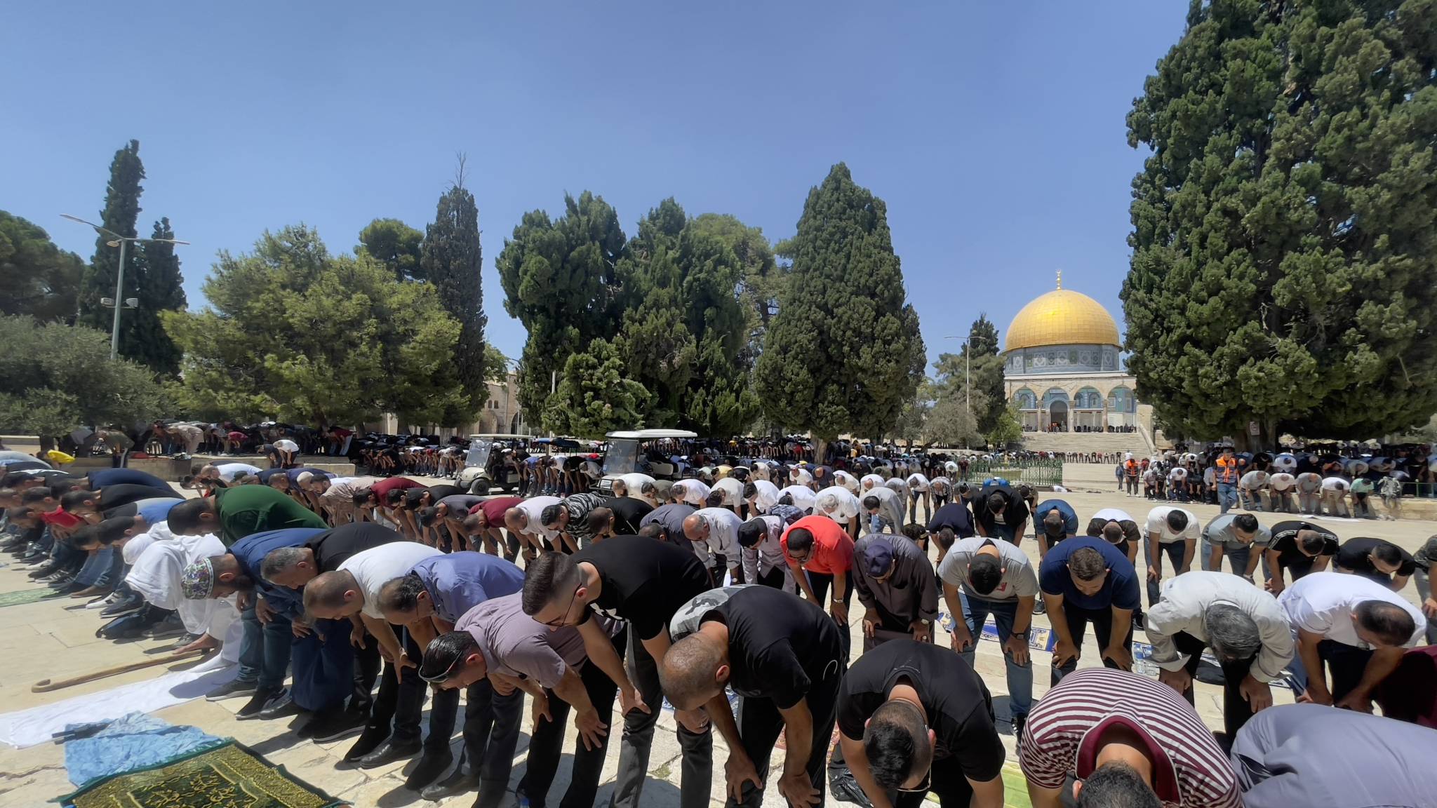 80 ألف فلسطيني يؤدون صلاة الجمعة في الأقصى رغم الحواجز 
إصابة جندي للاحتلال في نابلس وتواصل الاعتقالات في الضفة