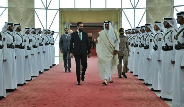 امير قطر استقبل الشرع