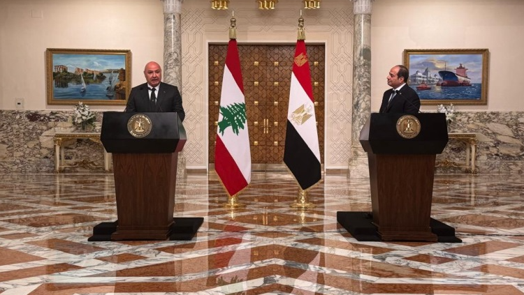 الرئيس عون في مؤتمر صحافي مشترك مع السيسي: ندعو المجتمع الدولي إلى إلزام "إسرانيل" الانسحاب من الأراضي اللبنانية وإعادة الأسرى