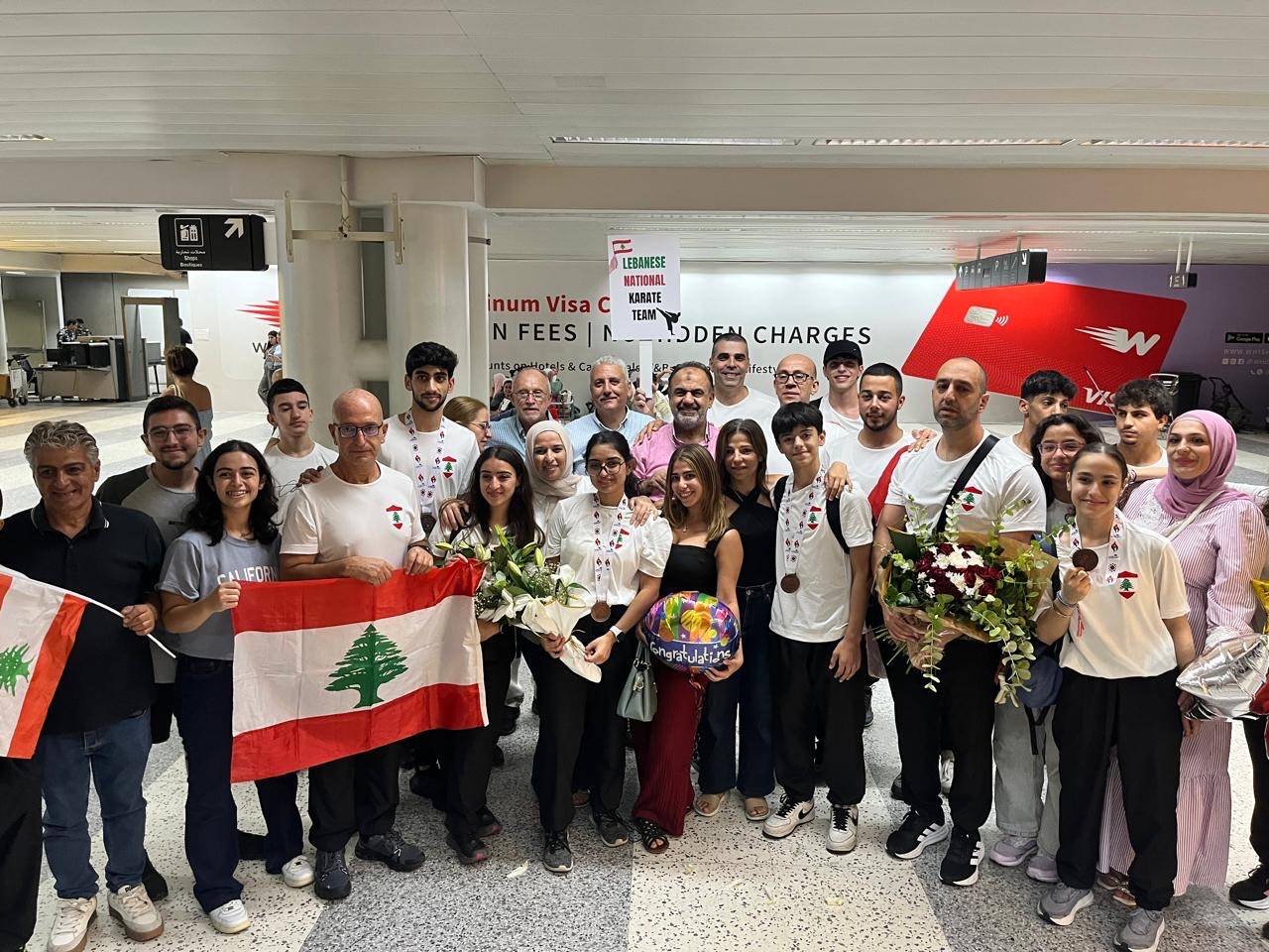 عودة بعثة لبنان للكاراتيه من الأردن
واستقبال حاشد في مطار رفيق الحريري الدولي