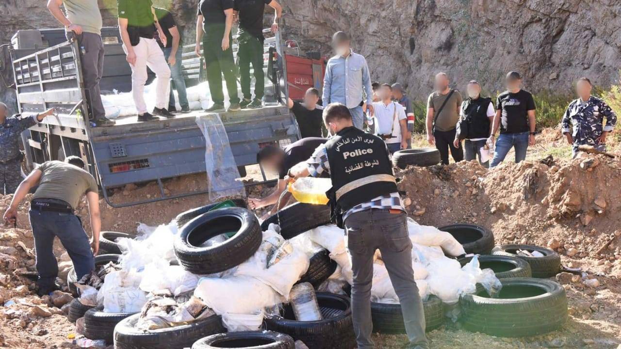 إتلاف كميّات كبيرة من المواد المخدِّرة المضبوطة