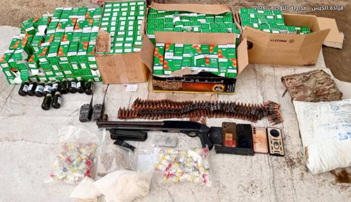 الجيش: توقيف مواطن و4 سوريين
خلال عملية دهم في بعلبك