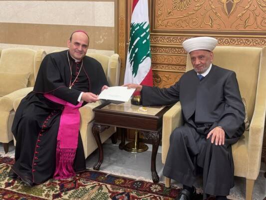 سفير الفاتيكان سلّم دريان
رسالة شكر من البابا لاوون