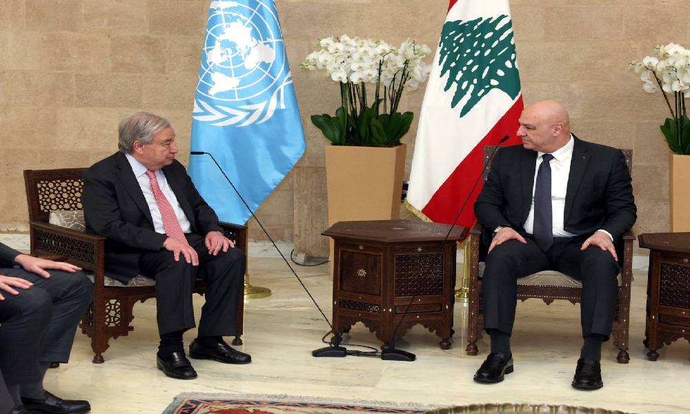 غوتيريش من بيروت: دعم دولي للبنان ونداء إنساني عاجل بـ325 مليون دولار
عون وسلام يؤكدان الاستعداد للتفاوض… وبري متمسك بالقرار 1701