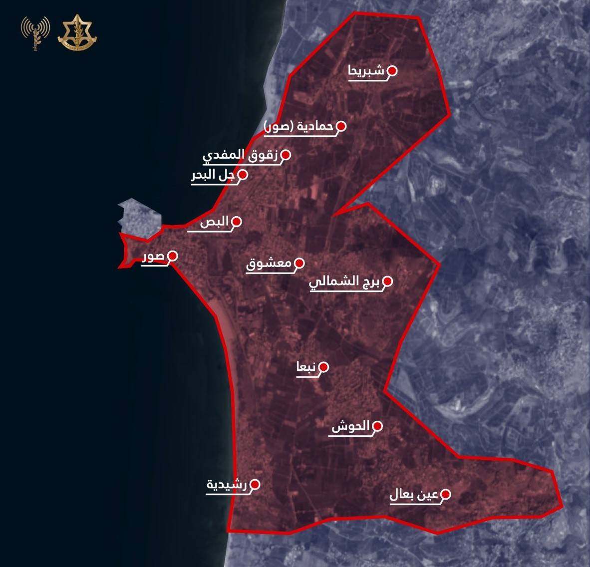 جيش الاحتلال يهدد سكان صور  والمخيمات المحيطة بالإخلاء الفوري