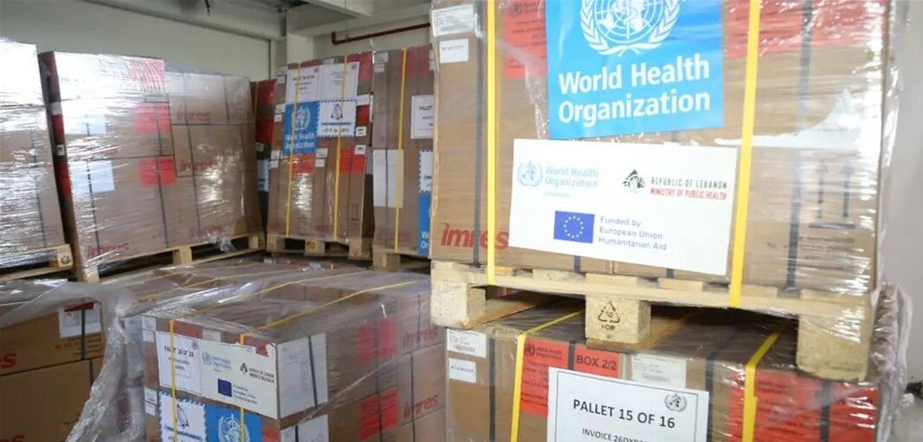 وصول إمدادات طبية من منظمة الصحة العالمية إلى لبنان