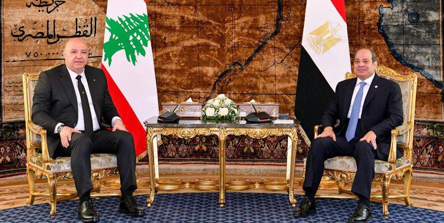 السيسي لعون: دعم كامل لوقف التصعيد وانسحاب 