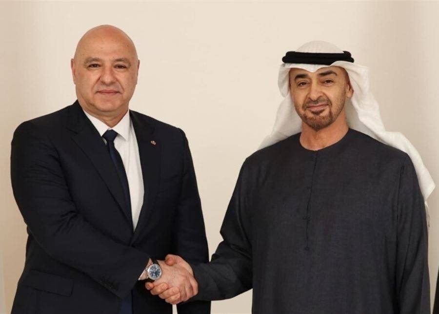 اتصال دعم وتضامن بين الرئيس عون والشيخ محمد بن زايد