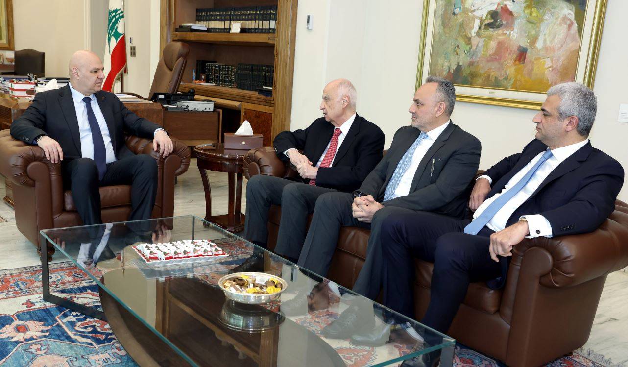الرئيس عون عرض أوضاع كازينو لبنان مع رئيس مجلس الإدارة المدير العام للشركة شارل غسطين في حضور عضو مجلس الإدارة روني عبد الحي ومحامي الشركة فراس أبي يونس
