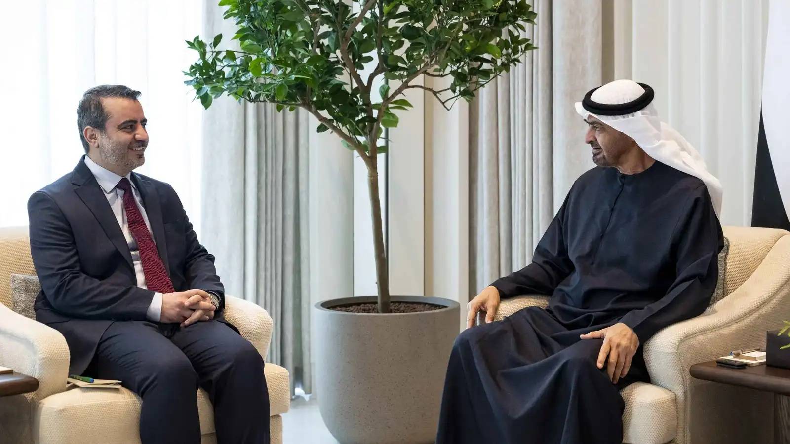 رئيس الإمارات يستقبل الشيباني