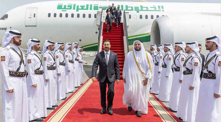رئيس الوزراء العراقي يصل الدوحة لتقديم العزاء لأمير قطر