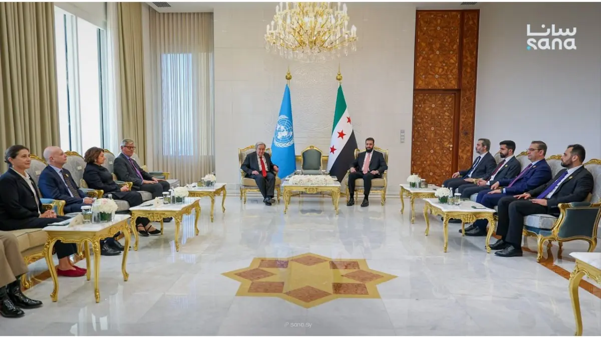 الشرع وغوتيريش يبحثان تعزيز التعاون ودعم إعادة إعمار سوريا