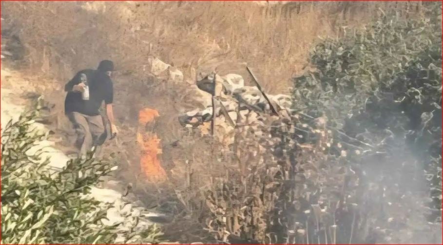 مستوطنون يهاجمون منازل ويضرمون النار في برقا شرق رام الله