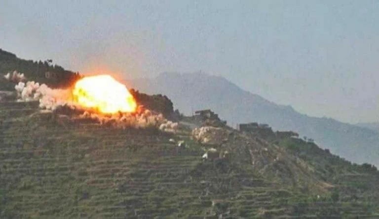 قصف صاروخي سعودي متواصل يستهدف مناطق حدودية من مديرية رازح غربي محافظة صعدة شمالي اليمن