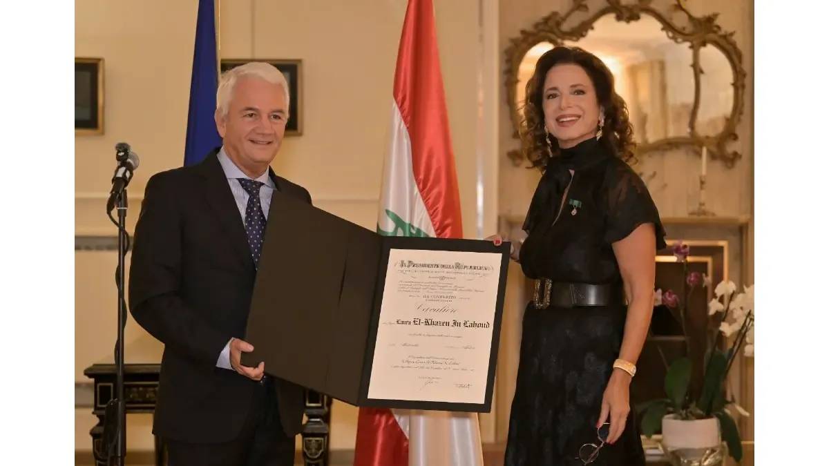 إيطاليا تقلّد لورا لحود وسام فارس في رتبة الاستحقاق