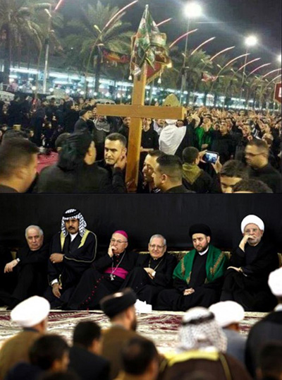 بالصور: رفع الصليب في مسيرة عاشوراء !
