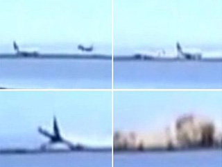 طائرة متحطمة تقفز في الهواء بعد سقوطها