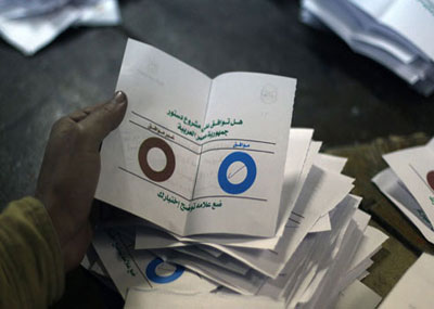 مصر: نسبة المشاركة على مشروع الدستور تجاوزت 50%