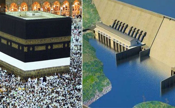 فيديو وصور - كارثة لسد النهضة "الإثيوبي" تهدد الكعبة المشرفة
