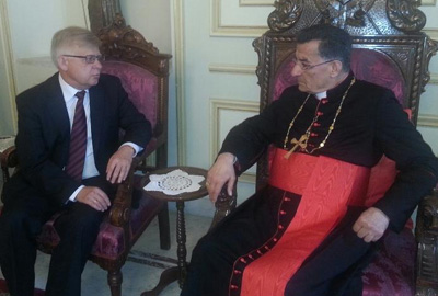 التقى زاسبيكين وايخهورست والمر ووهاب والخوري وبويز
زوار الراعي نقلوا عنه عزمه التحرك
للضغط بهدف انتخاب رئيس جديد