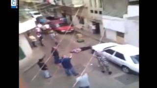 بالفيديو-إشكال في برج حمود ينتهي برمي احدهم قارورة غاز على رأس شاب!