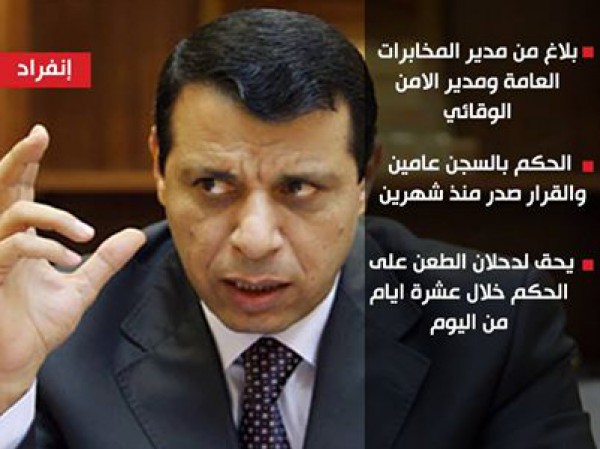 الحكم بالسجن على محمد دحلان سنتين
