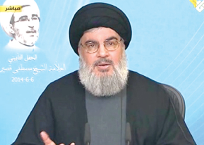 خلال احتفال تأبيني للعلامة الراحل الشيخ مصطفى قصير
نصرالله: تفضلوا لننتخب رئيساً قوياًً له حيثية في الشارع المسيحي والوطني
لا تقلقوا إذا انتصرت سوريا بل إذا قسمت وانتصرت الجماعات المسلحة