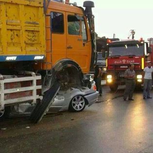 بالصورة حادث سير مروع على طريق الكويخات - عكار.