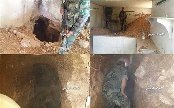 بالصور: حزب الله والجيش السوري يكتشفان نفقًا بطول 500 متر بين بلدة مضايا وسهلها المحاذي لسهل الزبداني