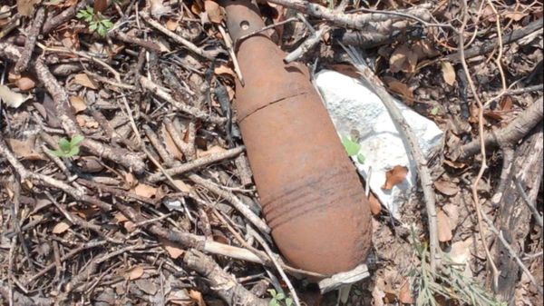 قذيفة هاون من مخلفات الحرب في تحوم