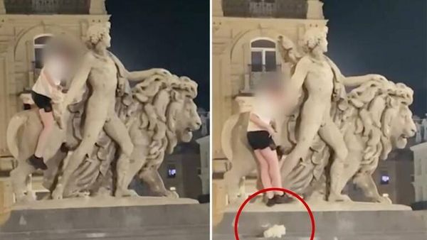 استغرق ترميمه 3 سنوات... سائح ثمل يتلف تمثال بورصة بروكسل