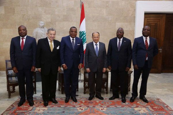 الرئيس عون إستقبل وزير خارجية جمهورية الكونغو - برازافيل جان كلود جاكوسو مع وفد
