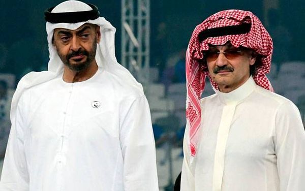 الأمير الوليد في دولة الإمارات يستقبله ولي العهد الإماراتي عبدالله بن زايد