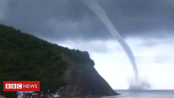 Waterspout over Black Sea in Russia