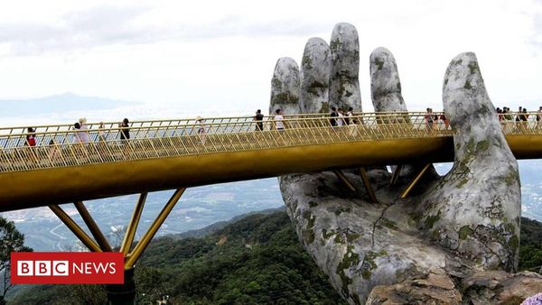 Vietnam bridge: Walking through a god's hands